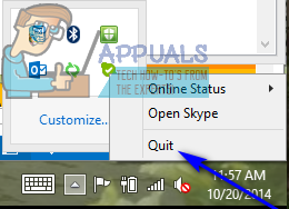 Popravek: Skype se neha odzivati ​​v sistemu Windows