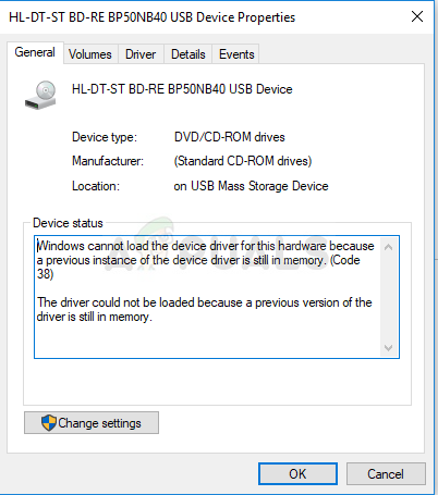 Remediere: Windows nu poate încărca driverul de dispozitiv pentru acest hardware deoarece o instanță anterioară a driverului de dispozitiv este încă în memorie (Cod 38)