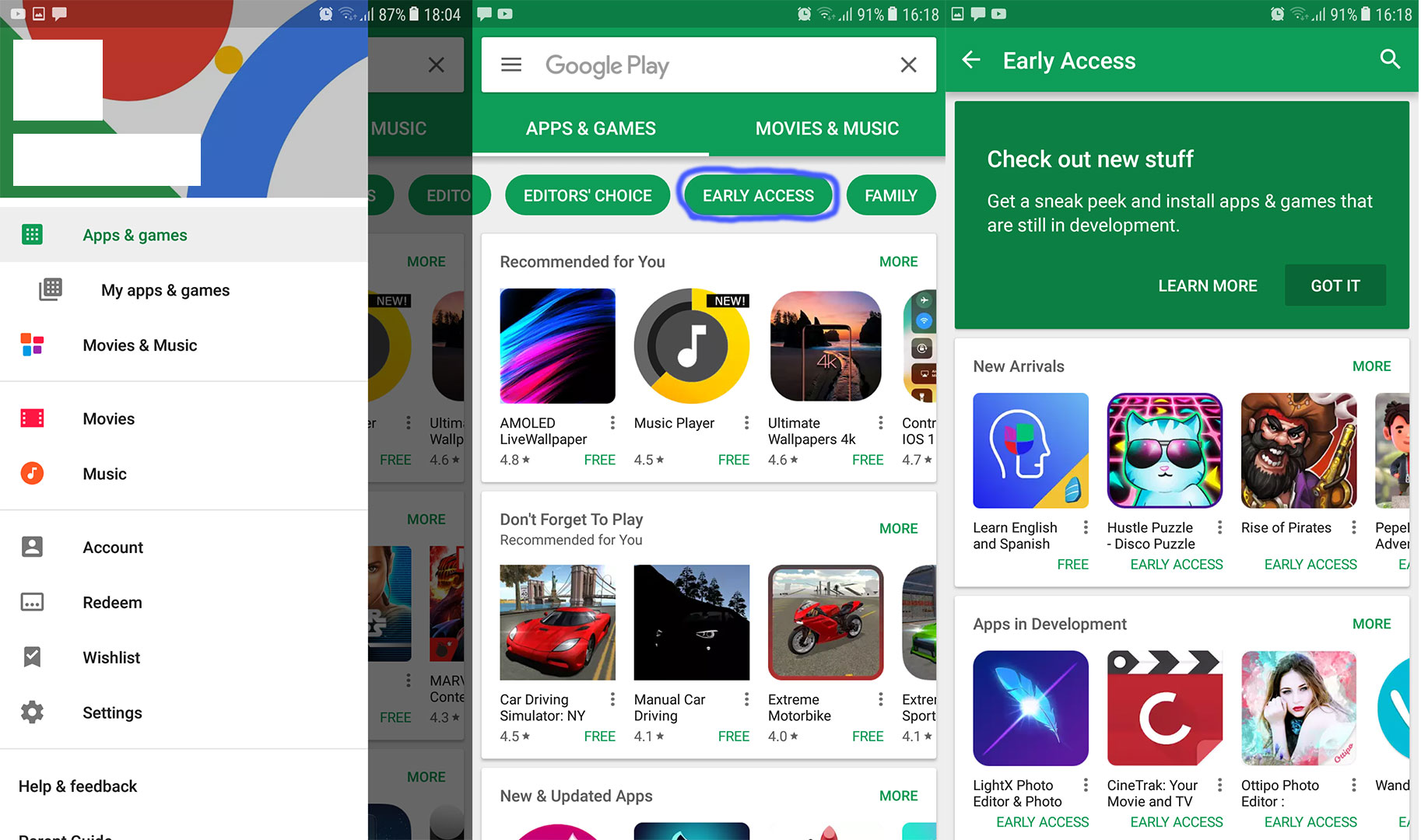 Com provar aplicacions inèdites des de Play Store de Google
