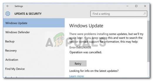 Correção: erro de atualização do Windows 0x8024000b no Windows 10