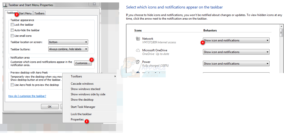 Kako prikazati ikono omrežja v opravilni vrstici v operacijskem sistemu Windows 7, 8 ali 10