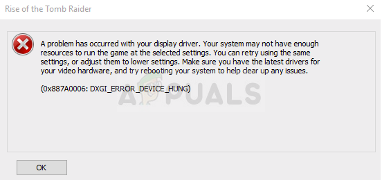 Исправлено: ошибка DXGI_ERROR_DEVICE_HUNG в Windows 7, 8 и 10
