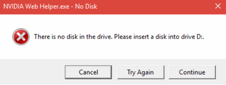 Betulkan: NVIDIA Web Helper No Disk