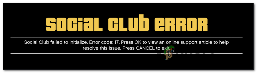GTA Vソーシャルクラブの初期化に失敗した問題を修正する方法（エラーコード17）？