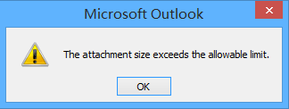 Kuinka lisätä Outlookin oletettua liitteen kokorajoitusta