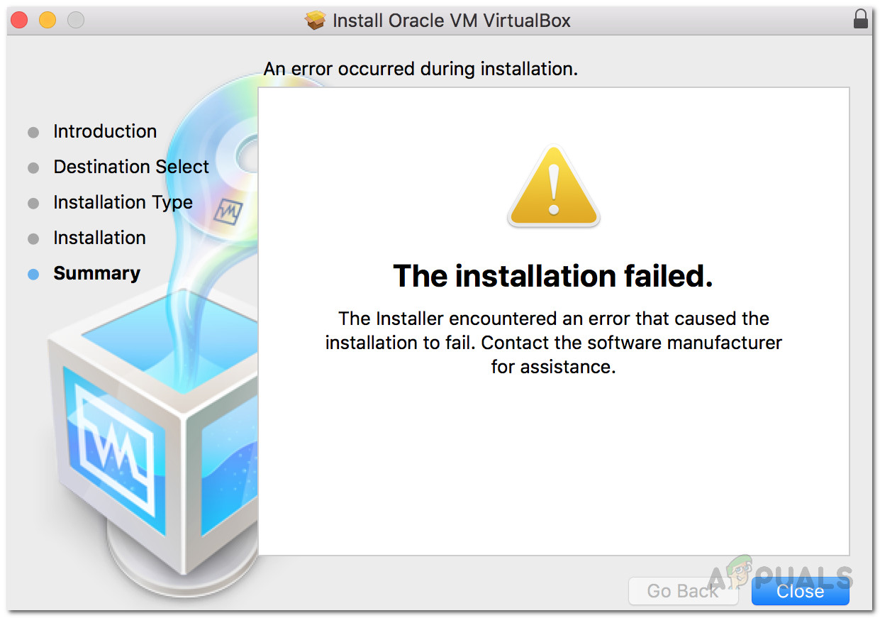 [FIX] VirtualBox การติดตั้งล้มเหลวบน Mac