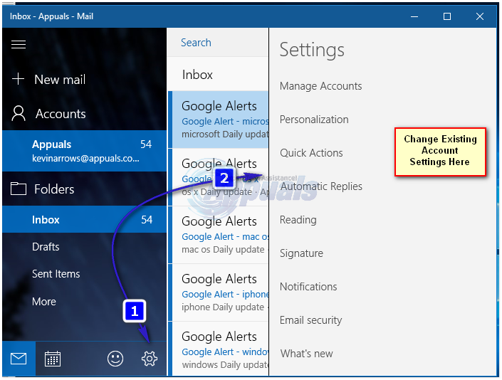 Kako promijeniti postavke sinkronizacije aplikacije Windows 10 Mail