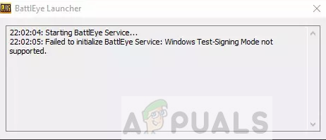 Fix: Kunne ikke initialisere BattlEye Service 'Windows test-sang-modus støttes ikke'