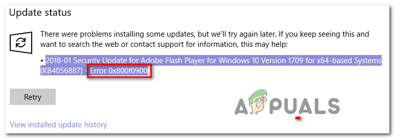 Kā novērst Windows atjaunināšanas kļūdu 0x800f0900?