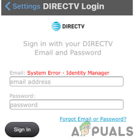 Fix: DirecTV System Error 'Identity Manager'