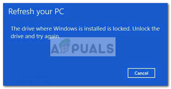 Ayusin: Ang Drive kung saan naka-install ang Windows ay naka-lock ang Windows 10