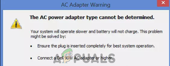 Коригиране: Типът адаптер за променлив ток не може да бъде определен