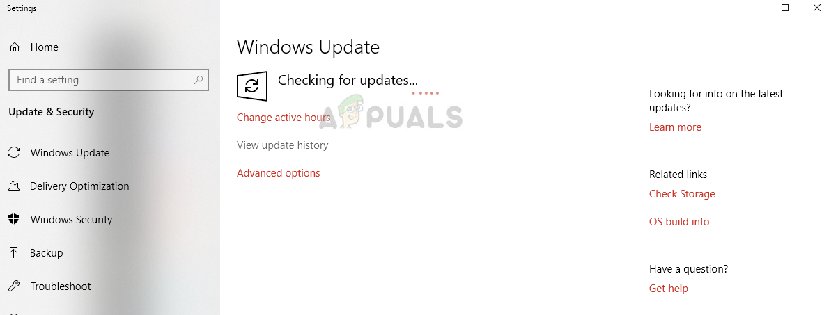 Letar efter senaste uppdateringar i Windows 10