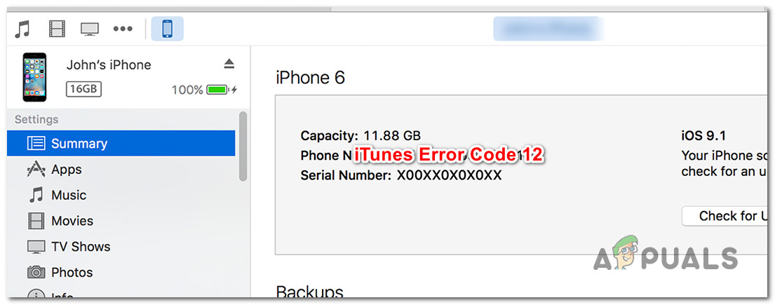Как да коригирам код за грешка в iTunes 12