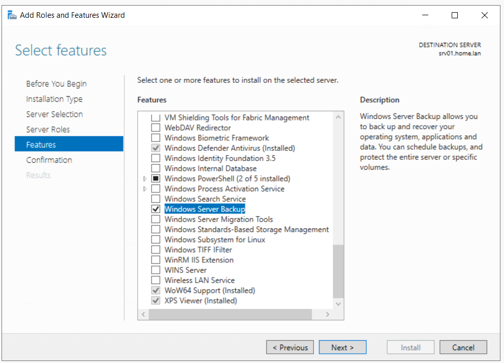 Biztonsági mentés és visszaállítás végrehajtása a Windows Server 2019 rendszerben