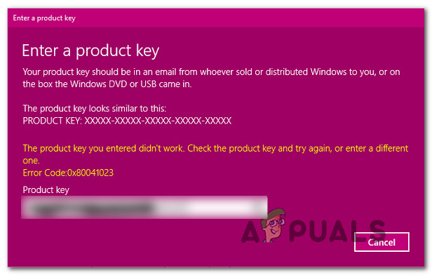 Hvordan fikse Windows 10 aktiveringsfeil 0x80041023