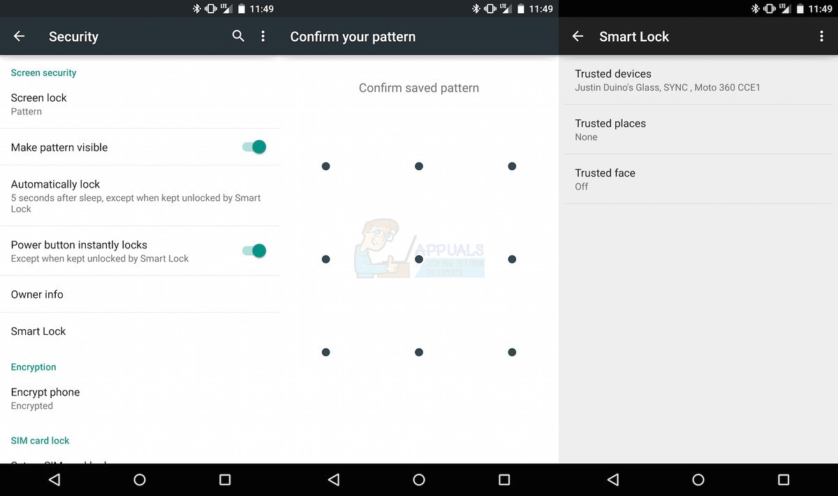 A Smart Lock megbízható helyek beállítása az Android rendszeren