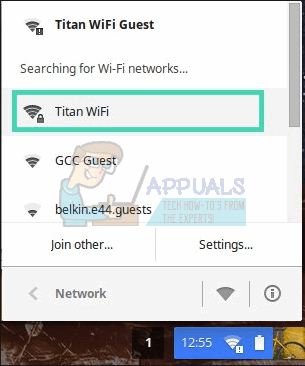 ให้เกียรติเครือข่าย Wifi ที่ต้องการบน Chrome