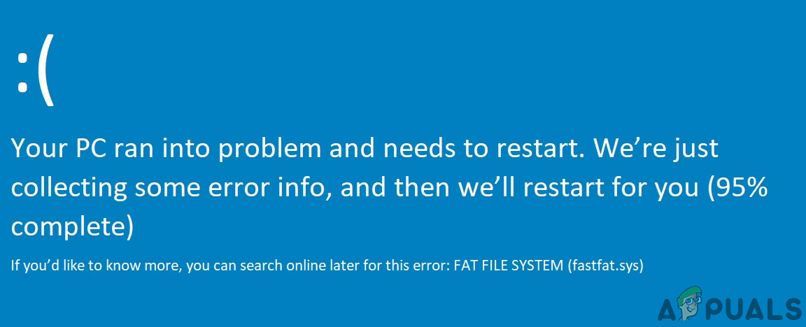 FAT FILE SYSTEM 'fastfat.sys' Hatasını Düzeltme Windows 10