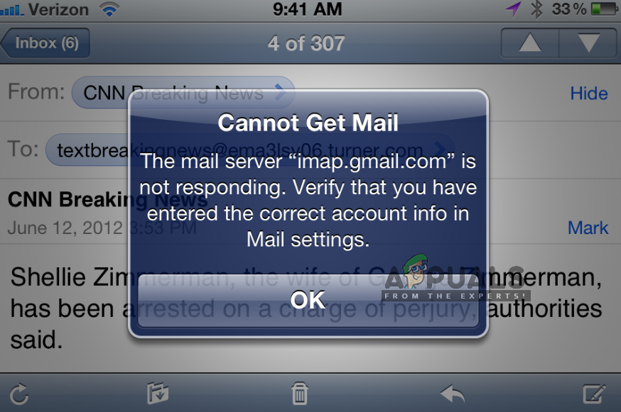 Solució: imap.gmail.com no respon a l'iPhone / iPad