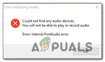 Audacity ‘Internal PortAudio Error’ parandamine Windows 10-s