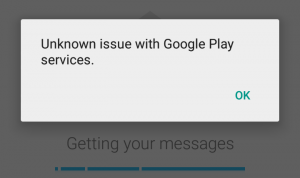 Solució: problema desconegut amb els serveis de Google Play