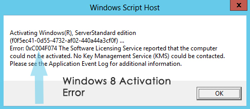 Korriger: Windows 8 Aktivering feilkode 0xc004f074