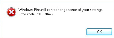 Betulkan: Windows firewall tidak dapat mengubah ralat tetapan 0x80070422