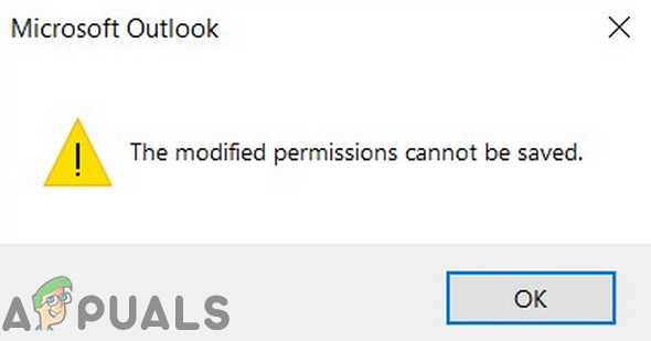 Hur fixar jag de modifierade behörigheterna som inte kan sparas i Outlook?