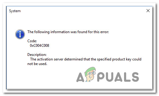 Fix: Windows-Aktivierungsfehlercode 0xC004C008
