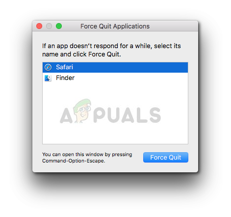 A Force Quit parancs használata Mac gépen