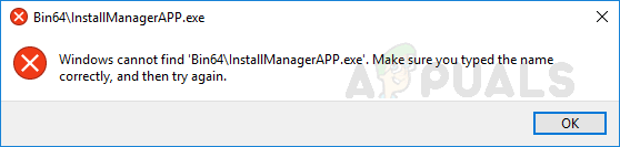 Como corrigir ‘O Windows não consegue encontrar Bin64  InstallManagerAPP.exe’?