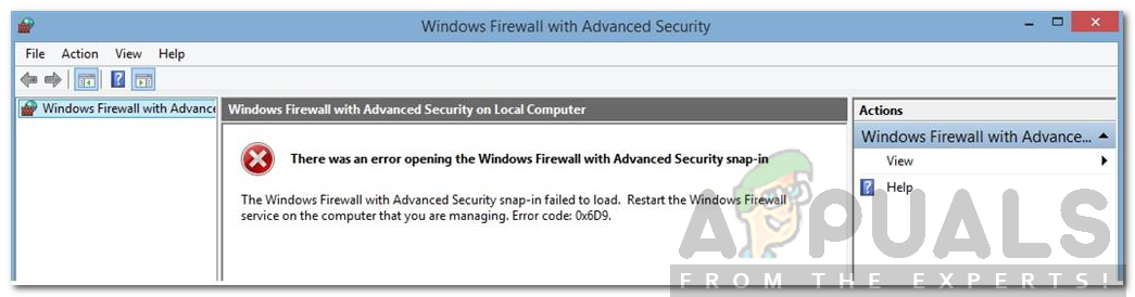 Как да коригирам код за грешка на защитната стена на Windows Defender 0x6d9?