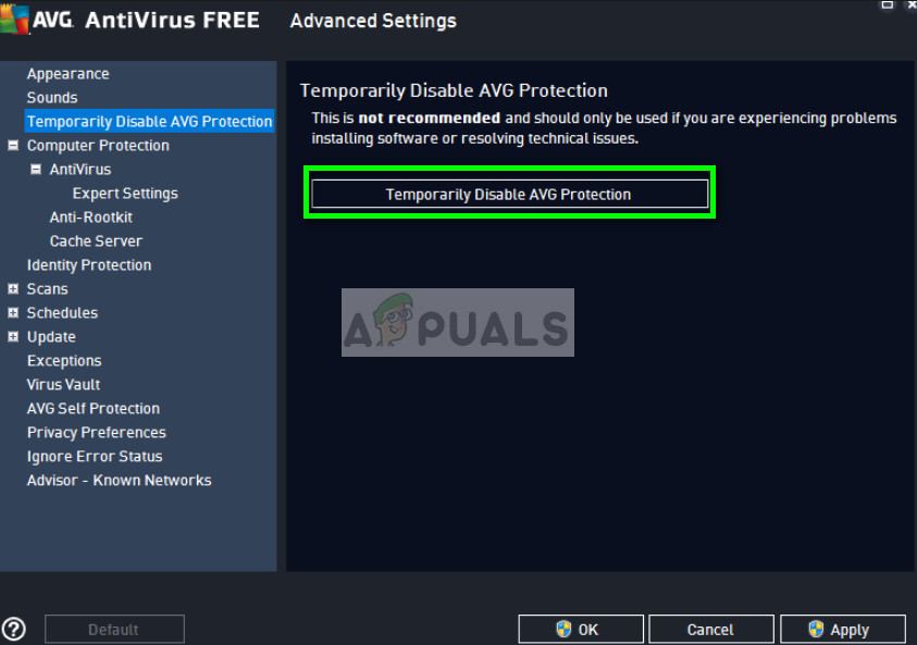 Poista tilapäisesti virustentorjunta käytöstä AVG Free -sovelluksessa