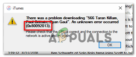 [FIX] رمز خطأ متجر iTunes 0x80092013 على Windows