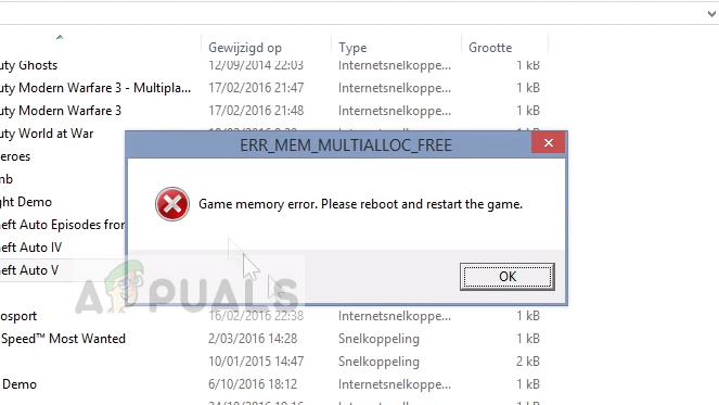 Correction: erreur de mémoire de jeu GTA 5 'ERR_MEM_MULTIALLOC_FREE'