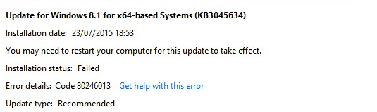 Oprava: Chyba služby Windows Update 80246013