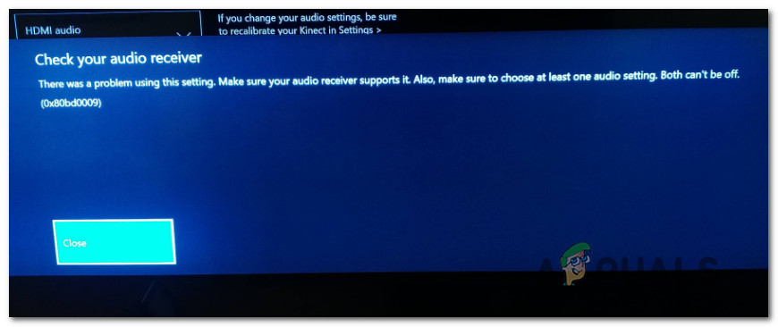 Cum se remediază eroarea receptorului audio 0x80bd0009 pe Xbox One?
