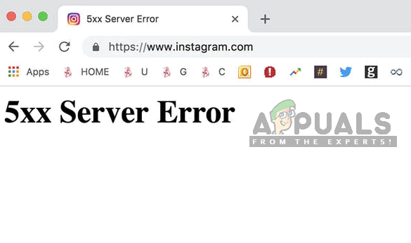 Correção: 5xx Erro de servidor no Instagram