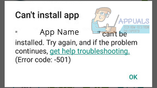 แก้ไขแล้ว: ข้อผิดพลาด Google Play Store 501