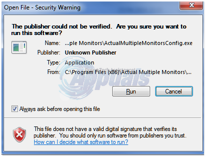 Kā atspējot Windows 7 “Open File - Security Warning”