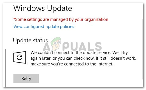 Fix: Vi kunde inte ansluta till uppdateringstjänsten på Windows 10