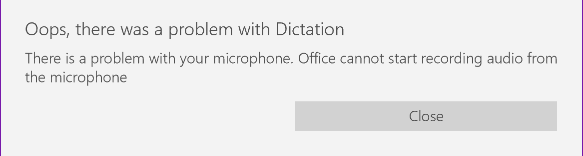 Коригиране: Ами сега, имаше проблем с диктовка в Office