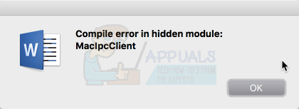 วิธีแก้ไขข้อผิดพลาด“ Compile error in hidden module” บน Word for Mac