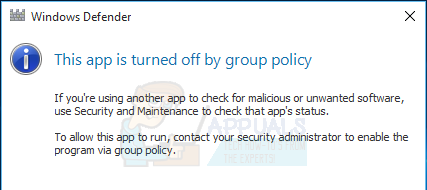Как исправить ошибку Защитника Windows «Это приложение отключено групповой политикой»