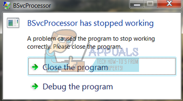 Düzeltme: BSvcProcessor Çalışmayı Durdurdu