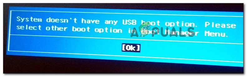 Korjaus: Järjestelmällä ei ole USB-käynnistysvaihtoehtoa