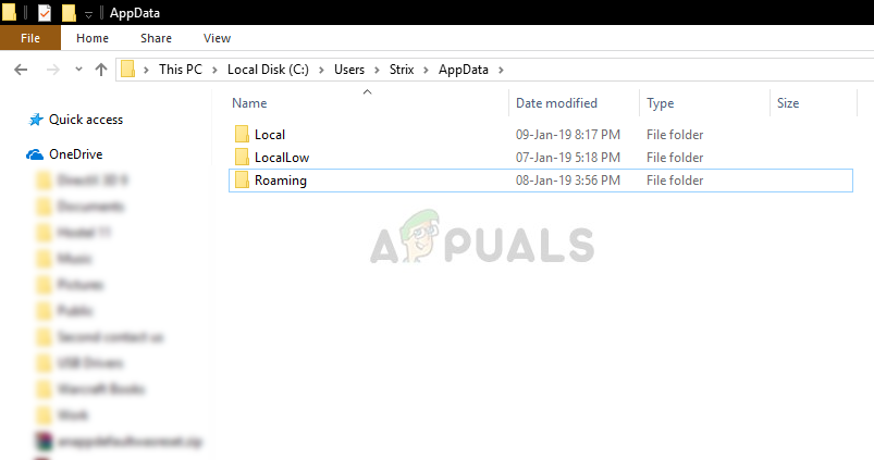 Fix: Kan ikke finde AppData-mappe Windows 10