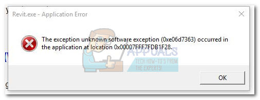 Correção: exceção de software desconhecida 0xe06d7363