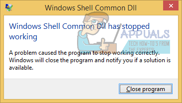 FIX: Windows Shell Common DLL er stoppet med at fungere